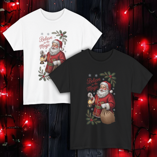 “Believe in Magic – Santa Claus” – Unisex Heavy Cotton Tee