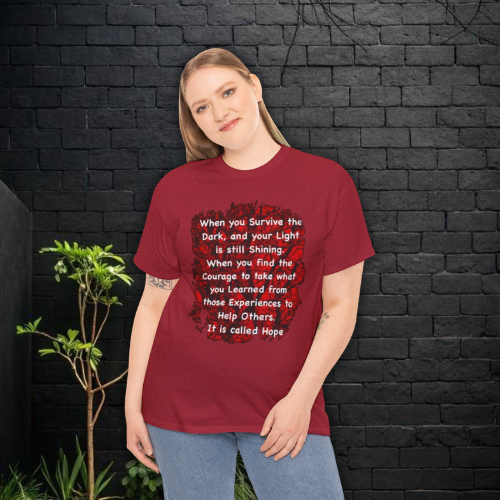 “When You Survive the Dark” – Unisex Heavy Cotton Tee