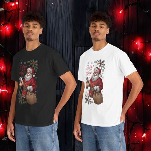 “Believe in Magic – Santa Claus” – Unisex Heavy Cotton Tee